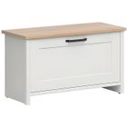 HUCOCO LOKSU - Meuble à chaussures style scandinave entrée - Dimensions 84.5x48.5x36.5 - Banc chaussures - Blanc 84,5x36,5x48,5