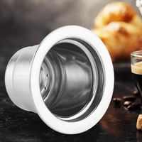 Capsule de café réutilisable rechargeable d'acier inoxydable compatible pour la machine de café de Nespresso
