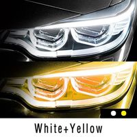 (30 cmBlanc et jaune)Voiture LED DRL bande feux de jour clignotant ampoule Flexible étanche Auto