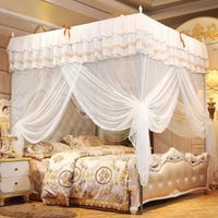Rideau de lit à baldaquin de luxe princesse à quatre côtés avec moustiquaire (L) -YES