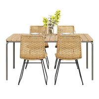 Ensemble table ASTI en bois d'acacia FSC 160 cm et 4 chaises de jardin - 42