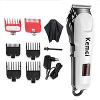 KM809A Tissu 6combe Kemei – tondeuse à cheveux électrique professionnelle sans fil pour hommes, rechargeable,