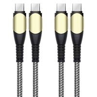 2x Câble USB-C Rapide 60W pour iPhone 15 Pro Max - iPhone 15 Pro - iPhone 15 - iPhone 15 Plus - Nylon Renforcé Gris 1M