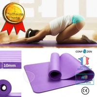 C® Tapis de yoga, tapis en mousse de fitness sportif, équipement de fitness antidérapant ultra épais, 185 * 85 * 10mm, violet