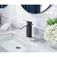Robinet de lavabo cascade en laiton noir FORIOUS - Design moderne dépoli - Economie d'eau - Garantie 2 ans