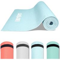 Tapis de yoga PVC GORILLA SPORTS - Bleu clair - 180 x 60 x 0,5 cm - Idéal pour le yoga, le pilates et le fitness
