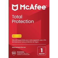 McAfee Total Protection 2023 | 1 Appareil | 2 Ans | PC-Mac-Android-iOS | Téléchargement
