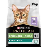 Pro Plan Sterilised Adult RENAL PLUS Dinde 10kg - Croquettes complètes pour chats adultes stérilisés