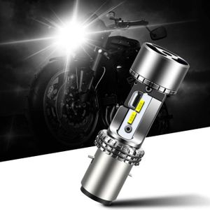 Qasim 2-Pack BA20D LED Ampoule de Phare de Moto Blanc H6 Feux de Croisement  Phare de Moto 12W en céramique 900LM puces COB