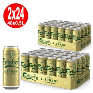 BIERE 2 x Carlsberg Elephant Beer bière forte 24x 0,5L = 48 canettes 7,5% vol ONE-WAY