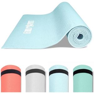 TAPIS DE SOL FITNESS Tapis de yoga PVC GORILLA SPORTS - Bleu clair - 180 x 60 x 0,5 cm - Idéal pour le yoga, le pilates et le fitness