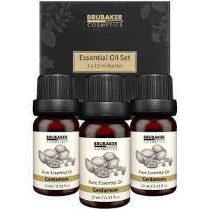 HUILE ESSENTIELLE BRUBAKER Cosmetics Huiles Essentielles - Set de 3 Huiles de Cardamome - Aromathérapie - naturel et végétalien - 3 x 10 ml