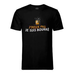T-SHIRT T-shirt Homme Col Rond Noir J'Peux Pas Je Suis Bou
