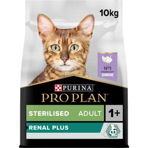 CROQUETTES Pro Plan Sterilised Adult RENAL PLUS Dinde 10kg - Croquettes complètes pour chats adultes stérilisés