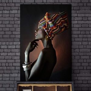 Xsyucp-Tableaux, Posters Et Arts Décoratifs 2 Pcs 50X70Cm Sans Cadre Art  Mural Or Noir Femme Africaine Tableau De Murale Déc[u8335] - Cdiscount  Maison