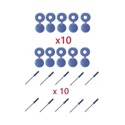 Lot De 10 Rivets + Cache Blanc Pour Plaque Immatriculation Auto/moto - Fixation Solide Et Propre