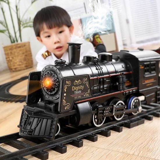 Train Électrique Télécommandé Pour Enfants – Petit Train Avec Effets Sonores, Attelage Magnétique, Compatible Avec Rails En Bois – Dès 3 4 5 6+ Ans