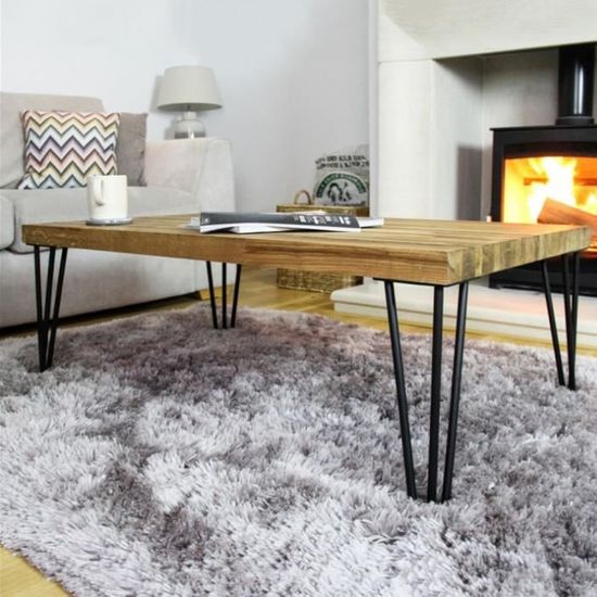 Base De Table Basse En Métal Noir – Pieds 16 Pouces – Style Moderne – Fabrication US