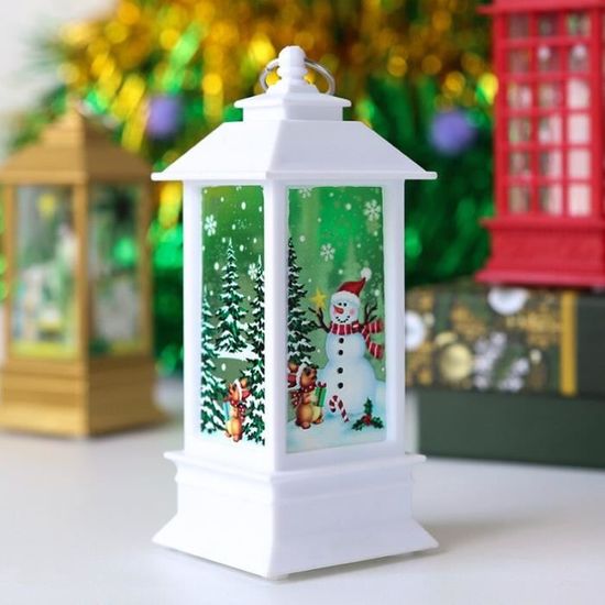 Lanterne Boule à Neige LED Musique – Décoration Noël Vintage, Avec Père Noël, Lumière Et Chansons