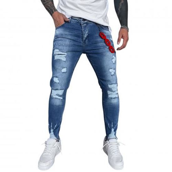Jean Homme Navajo Bleu Délavé Moyen - Taille 38x32 - 100% Coton, Coupe Droite - Occasion
