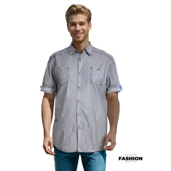 Chemise Unionbay Homme Taille L – Vert Rayé, Manches Courtes, Capuche – Casual