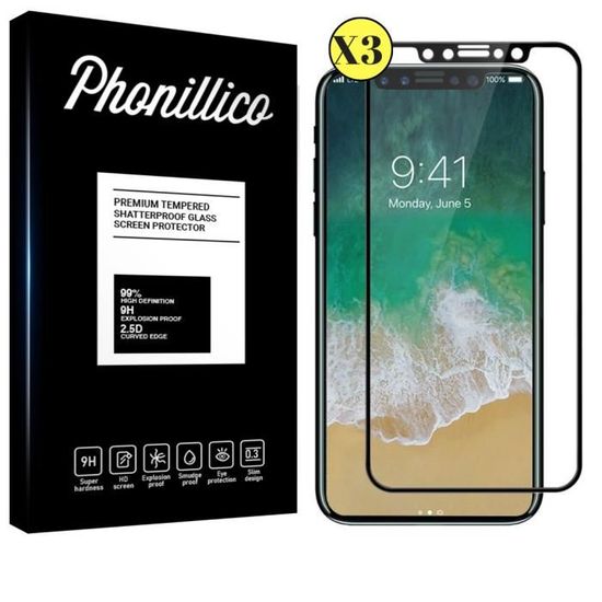 Protection d'écran pour smartphone Phonillico Verre Trempe pour iPhone 11  PRO MAX [Pack 2] Film Noir Anti Espion Vitre Protection Ecran [®]
