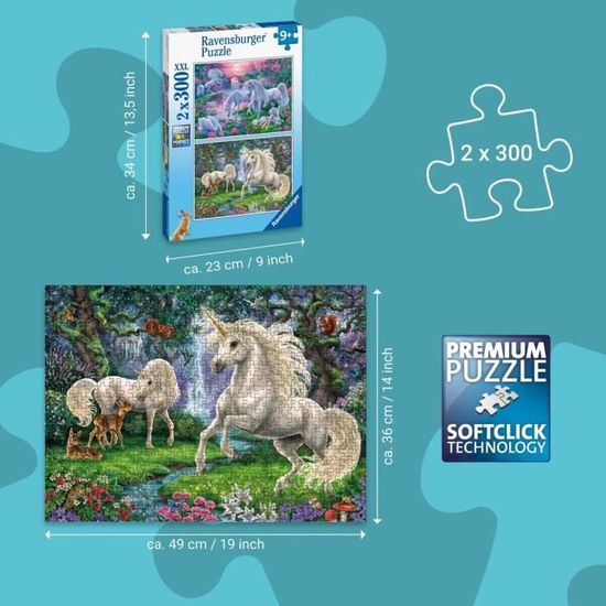 Ravensburger Puzzle Enfant Puzzles 2x300 p Licornes Cdiscount