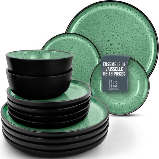 Set De 4 Assiettes En Grès Moritz & Moritz 21.5cm - Design Unique Émail Réactif - Lave-vaisselle