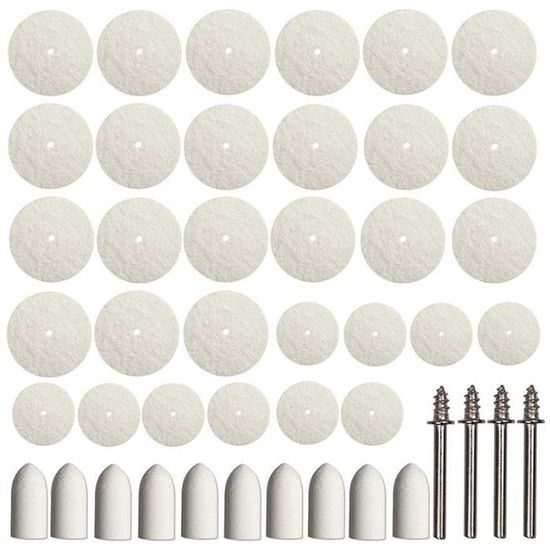 Tampons Polissage Laine/feutre Pour Outil Rotatif Type Dremel - Tige 2.35/3mm