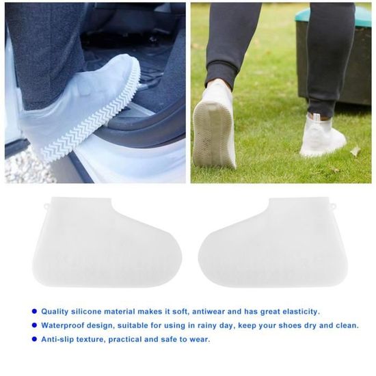 Abaodam Couvre-chaussures Silicone Imperméables – Antidérapants, Réutilisables – Tailles S à XL – Bleu