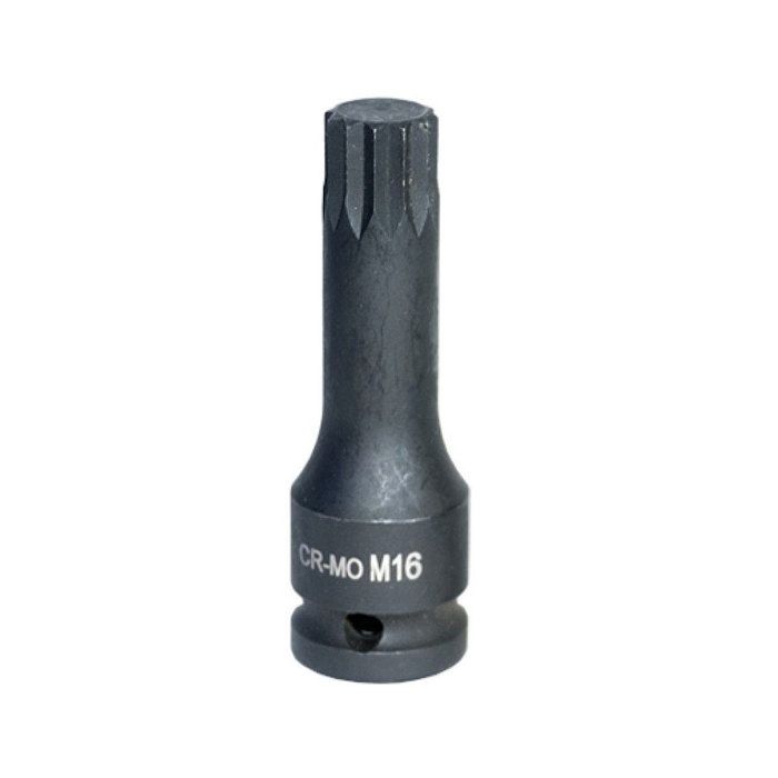 Douille Mâle XZN (multidents) – Carré 1/2, Empreinte 16 Mm, Longueur 100 Mm, Percée – Pour Vissage De Boulons Spécifiques (type Triple Carré) - 2