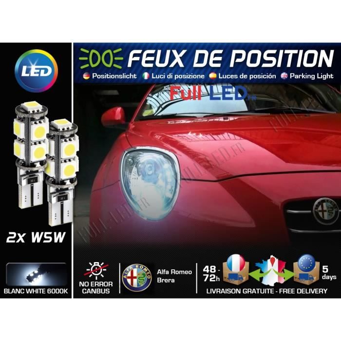 Ampoules Feux de position LED - Alfa Romeo Brera- W5W blanc Xénon