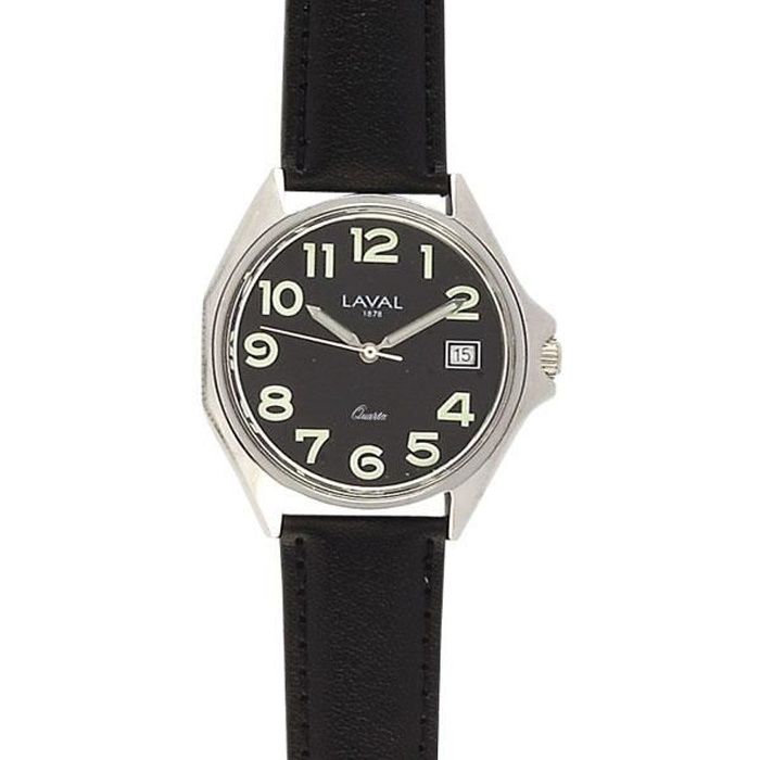Montre acier noire - Homme