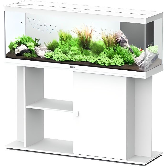 Meuble Aquarium Style Led Blanc 120cm - Aquatlantis