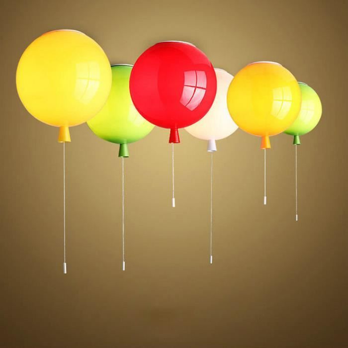 Moderne LED Suspension Lampe Balloon Chambre Plafonnier Décoration Chaude Jaune Diamètre 20cm