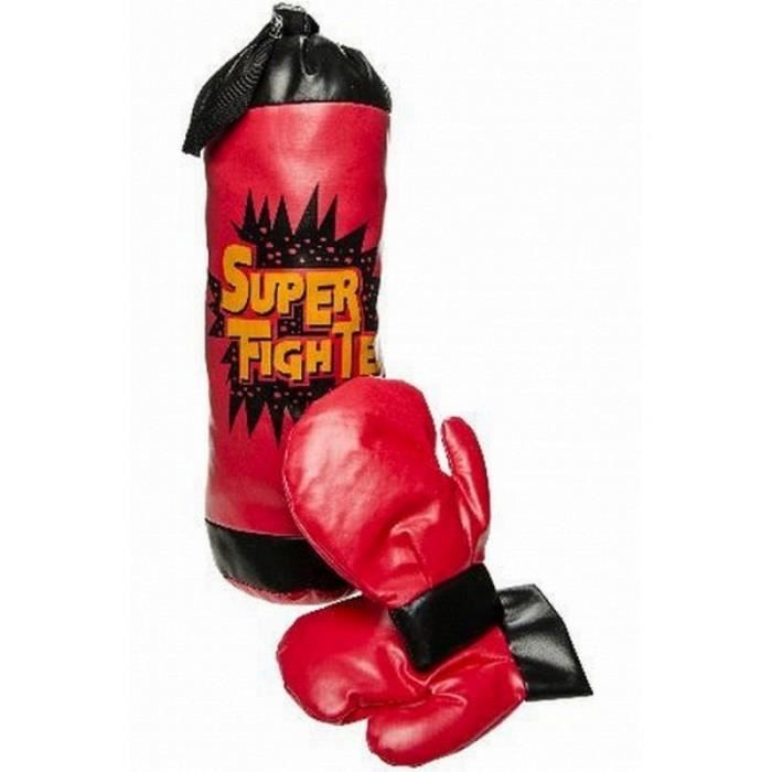 PUNCHING BALL 41 X 14 CM 2 GANTS DE BOXE JEU JOUET