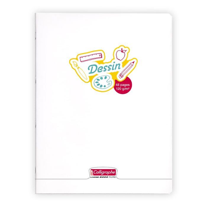 Cahier de dessin piqué 8000 PP 24 X 32 48 p uni 120 g