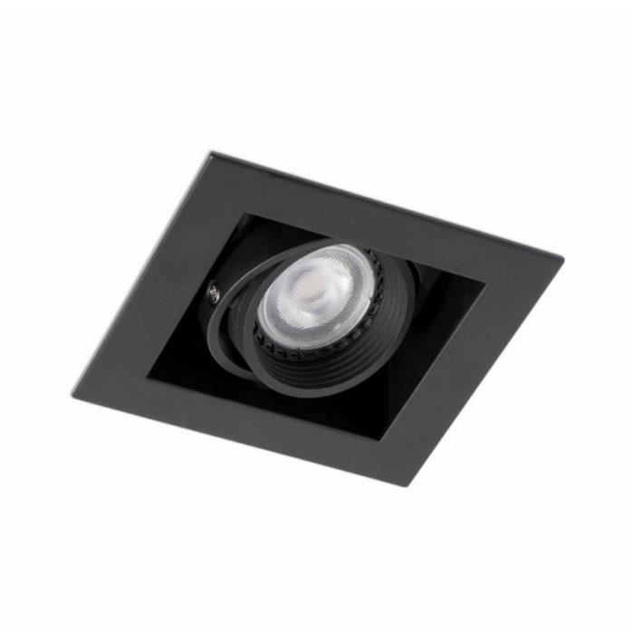 Spot encastrable orientable carré Falcon-1 GU10 IP23 L11,6 cm - Noir 12,5 cm