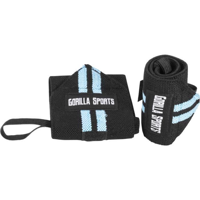 Bande de maintien poignet noir-bleu Gorilla Sports