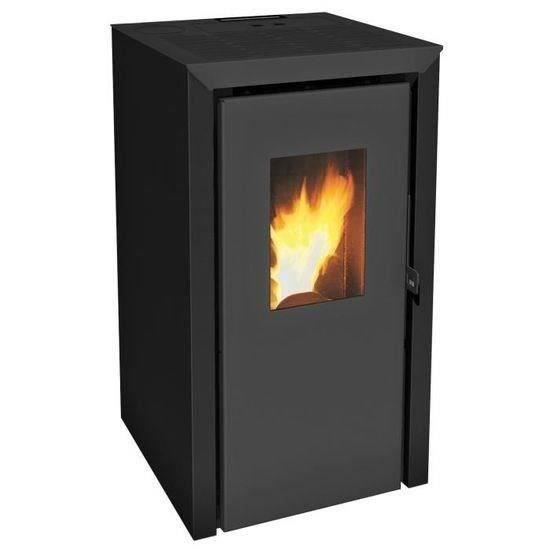 Poêle à granulés modulable INVICTA Bassano - 5 kW - Rendement >93% - Noir