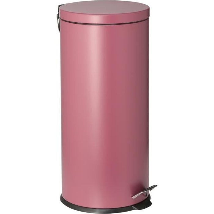 KITCHEN MOVE Poubelle de cuisine à pédale - Inox brossé Rouge - 30L - URBAN