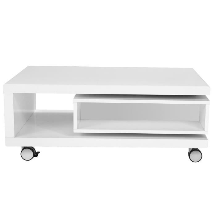 Miliboo - Table basse design laquée blanche LIVO