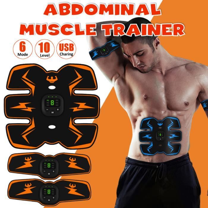 Appareil de Masculation Entraîneur de Muscle Abdominal sans Fil Fitness à Domicile Orange