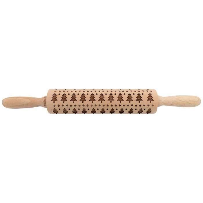 PATISSE Rouleau à pâtisserie en bois décor sapin - Largeur 20 cm