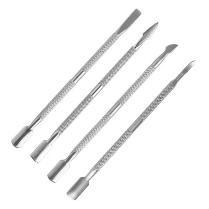 Nettoyant pour cuticules en acier inoxydable, 4 pièces SET MANUCURE-PEDICURE