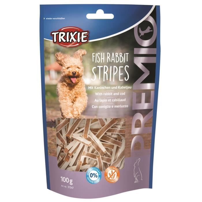 TRIXIE Fish Rabbit Stripes Premio - 100g - Pour chien