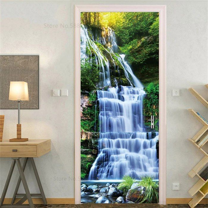 3d Stickers Porte Singe Auto-AdhéSif Mural DéCoration De La Maison Autocollant Mural Chambre Salon Amovible Affiche Art Autocollant-95x215 Cm