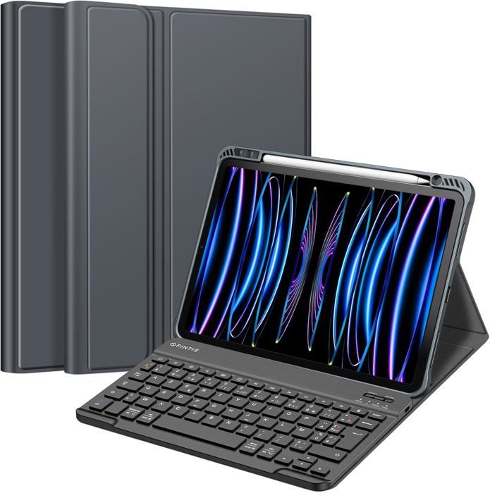 Étui IPad Pro 11" Transparent Rose - Porte-Stylo, Protection Antichoc, Veille Automatique - 8