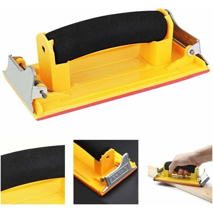 Outil de ponçage d'angle semi-circulaire multifonctionnel, kit de ponceuse manuelle auto-adhésive en plastique de haute qualité, polissage pour mur, coin pour bois, métal (320