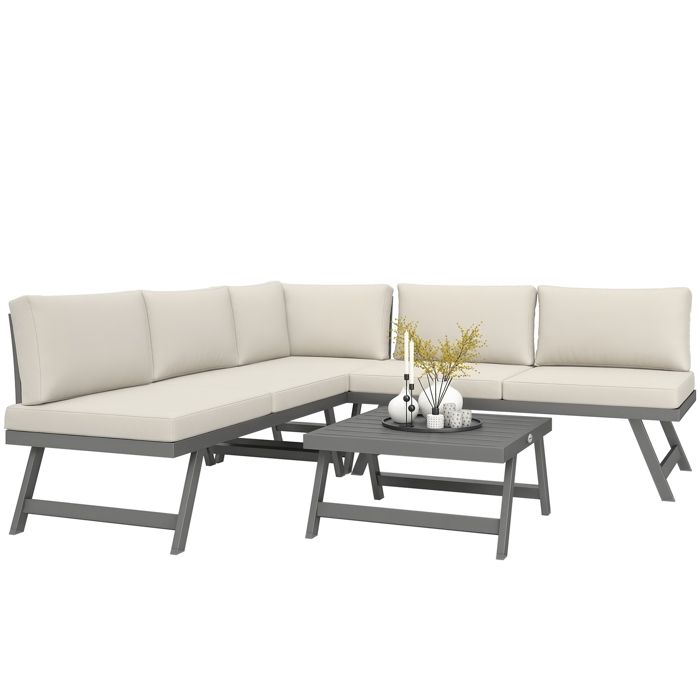 Ensemble salon de jardin dangle et convertible - Outsunny -